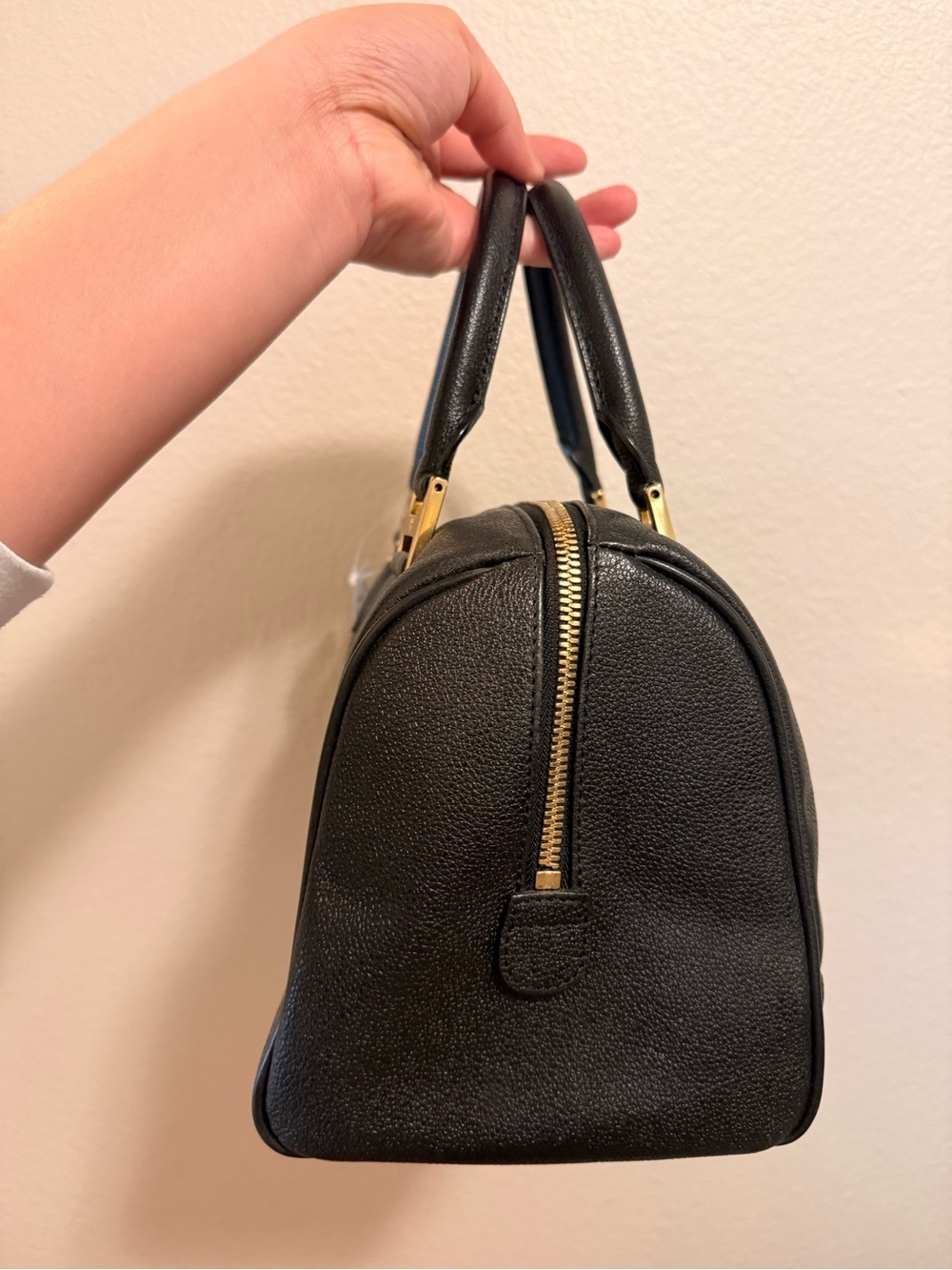 MCM Black Leather Boston Bag with Gold Hardware - Picture 2 of 15
